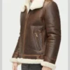 Alex Aviator Brown Sheepskin Shearling Leather Jacket
