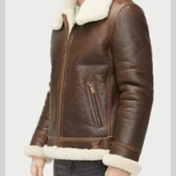Alex Aviator Brown Sheepskin Shearling Leather Jacket
