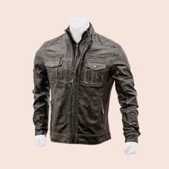 Axel Brown Biker Vintage Distressed Jacket