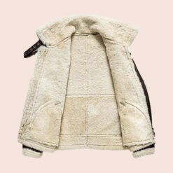 Mens Brown shearling Aviator jacket