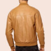 Mens Casual Tan Brown Bomber Jacket
