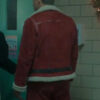 Ryan Reynolds Spirited Shearling Leather Red Jacket