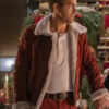 Ebeneezer Scrooge Ryan eynolds Spirited Shearling Leather Jacket