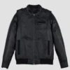 Men's Black Biker Leather Jacke