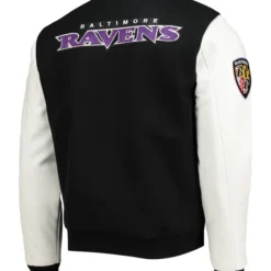 Baltimore Ravens Black and White Varsity Jacket