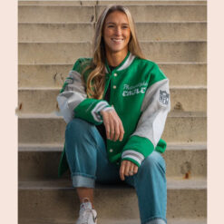 Kylie Kelce Green Varsity 90s Eagles Jacket