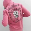 CM Punk Bret Hitman Hart 32 Champ Pink Fleece Hoodie