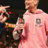 CM Punk Bret Hitman Hart 32 Champ Pink Fleece Hoodie