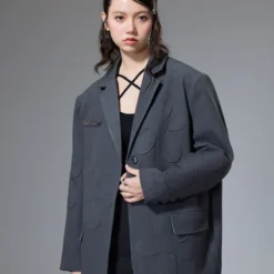 Flower Embroidery Oversize Jacket