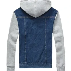 Hooded Style Mens Blue Jean Jacket