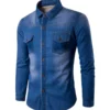 Men Blue Shirt Style Jacket