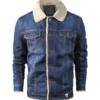 Men's Blue Shearling Denim Jacket