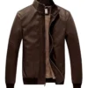 Mens Brown Bomber Leather Jacket