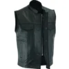 Black Biker Leather Vest