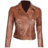 Brown Biker Leather Jacket