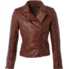 Dark Brown Quilted Leather Jacket