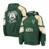 NBA Milwaukee Bucks Starter Green and Cream Hooded Jacket