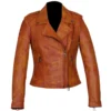 Rust Brown Biker Leather Jacket