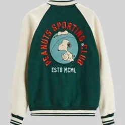 Peanuts Snoopy Varsity Green Jacket