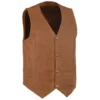Tan Brown Leather Vest