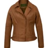 Women Tan Brown Leather Jacket