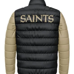 black puffer jacket saints