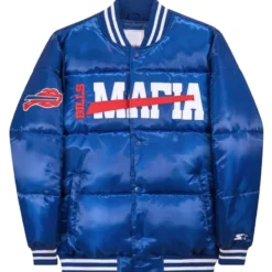 buffalo buils mafia blue puffer jacket