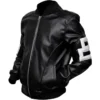 Black Bomber 8 Ball Leather Jacket