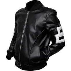 Black Bomber 8 Ball Leather Jacket