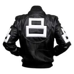 Michael Hoban Black Bomber 8 Ball Leather Jacket