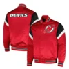 New Jersey Devils Youth Starter Red Satin Varsity Jacket