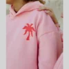 Pink Palm Hoodie For Girls