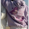 pink palm puff hoodie purple