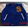 Blue And White Sonic Bomber Jacket