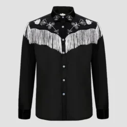 Ryan Gosling 2023 Black Fringe Shirt