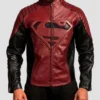 Superman Black & Maroon Leather Jacket