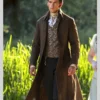 Bridgerton S03 Luke Newton Brown Long Trench Coat