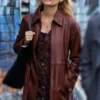 Longing 2024 Diane Kruger Brown Leather Trench Coat