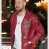 Genuine Leather Ryan Gosling Red Jacket