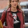 Stella Baker Sara Red Leather Jacket