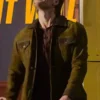 Glen Powell Suede Leather Jacket