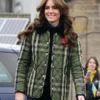 Kate Middleton Quilted Green Checked Burberry Jacket