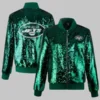 NFL New York Jets Green Sequins Varsity Jacket