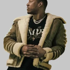 Power Book IV Jenard Sampson Shearling Leather Jacket