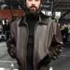 Zayn-Malik-Off-White-Brown-Leather-Jacket