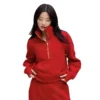 Lunar New Year Half Zip Jacket Red Jacket