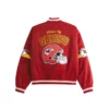 Kansas City Chiefs Satin Varsity Bomber Jacket Red