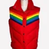 Ashton Kutcher That 70s Show Puffer Vest Red