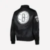 Brooklyn Nets Black Classics Satin Bomber Jacket