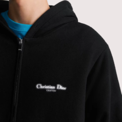 Couture Christian Dior Black Zipper Fleece Hoodie